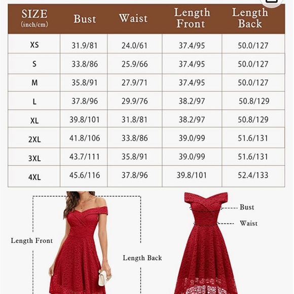 Off shoulder hi low lace dress size small - Picture 8 of 8